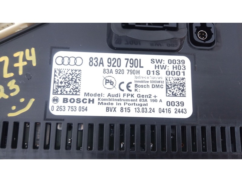 Recambio de cuadro instrumentos para audi q3 sportback (f3n) 35 tdi referencia OEM IAM 83A920790L  