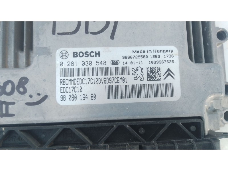 Recambio de centralita motor uce para peugeot 308 ii (lb_, lp_, lw_, lh_, l3_) 1.6 hdi referencia OEM IAM 9808016480 0281030548 