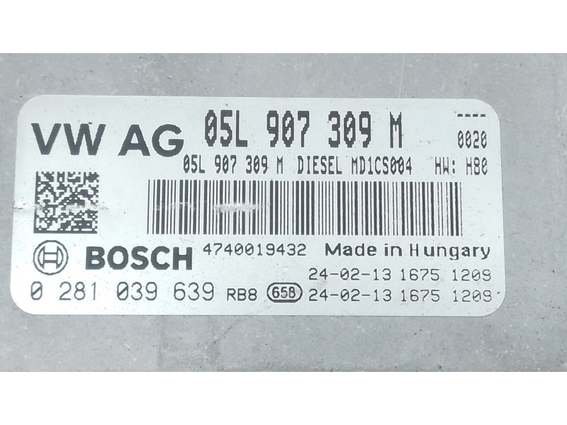 Recambio de centralita motor uce para audi q3 sportback (f3n) 35 tdi referencia OEM IAM 05L907309M 0281039639 