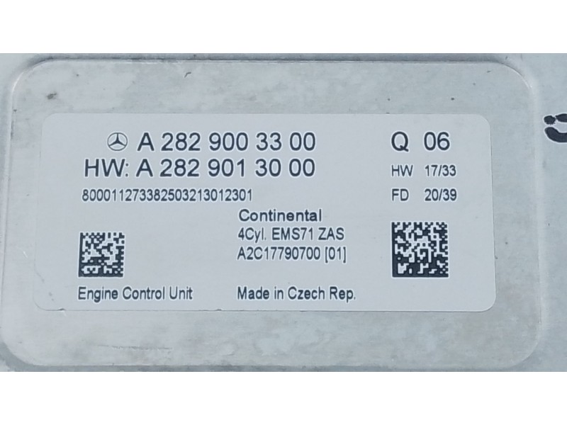 Recambio de centralita motor uce para mercedes-benz cla (c118) cla 180 (118.384) referencia OEM IAM A2829003300 A2829013000 