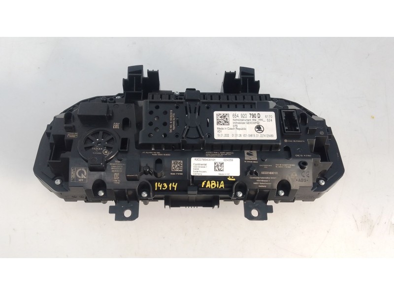 Recambio de cuadro instrumentos para skoda fabia iv (pj3) 1.0 tsi referencia OEM IAM 654920790D A3C0765400101 