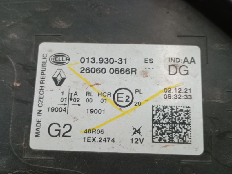 Recambio de faro izquierdo xenon para renault captur ii (hf_) e-tech 160 referencia OEM IAM 260600666R  