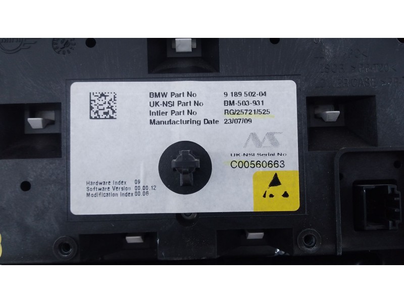 Recambio de cuadro instrumentos para mini mini (r56) one referencia OEM IAM 918950204  E3-A2-39-2