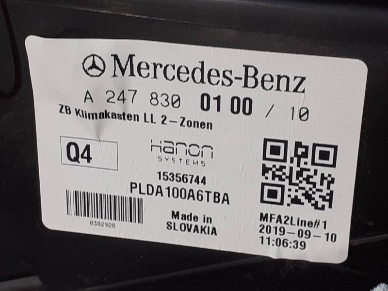 Recambio de mueble calefaccion para mercedes-benz cla-klasse (bm 118) cla 200 d (118.312) referencia OEM IAM A2478300100  P2-A2-