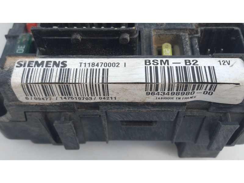 Recambio de caja reles / fusibles para peugeot partner monospace (5_, g_) 1.9 d referencia OEM IAM 9643498980 T118470002 E3-B2-2