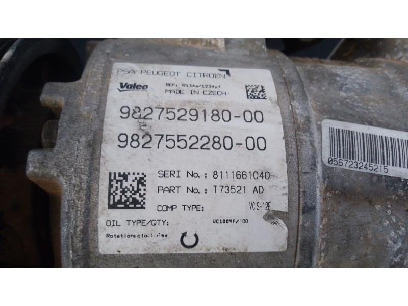 Recambio de compresor aire acondicionado para opel grandland / grandland x (a18, p1uo) 1.2 (75) referencia OEM IAM   