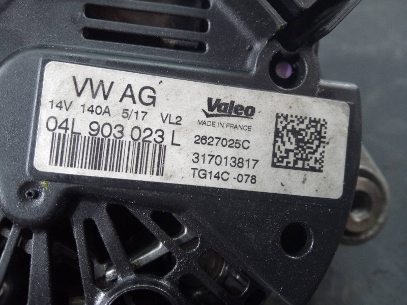 Recambio de alternador para volkswagen tiguan advance bmt referencia OEM IAM 04L903023L  