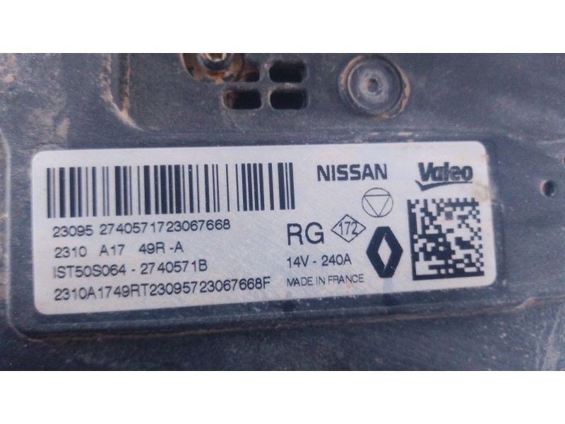Recambio de alternador para nissan qashqai iii (j12) 1.3 dig-t referencia OEM IAM   