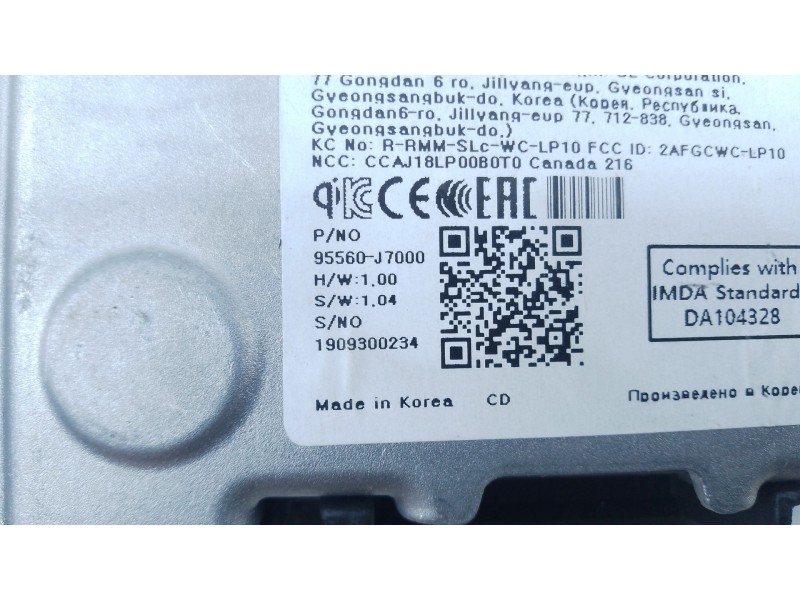 Recambio de modulo electronico para kia ceed (cd) 1.4 t-gdi referencia OEM IAM 95560J7000  E3-A3-19-1