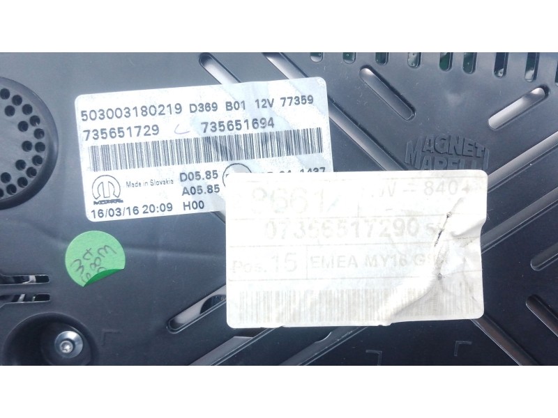 Recambio de cuadro instrumentos para jeep renegade suv (bu, b1, bv) 2.0 crd 4x4 referencia OEM IAM 735651729  