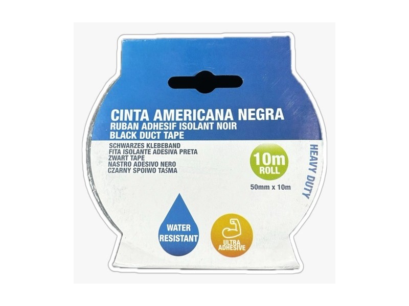 Recambio de ferreteria para universal cinta americana negra 50mm x 10m referencia OEM IAM HE0033 TIENDA 8435004915258