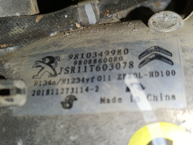 Recambio de compresor aire acondicionado para citroën c3 iii (sx) 1.2 vti 82 referencia OEM IAM 9810349980  