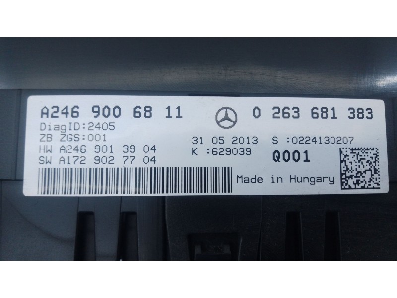 Recambio de cuadro instrumentos para mercedes-benz clase b sports tourer (w246, w242) b 200 cdi (246.201) referencia OEM IAM A24