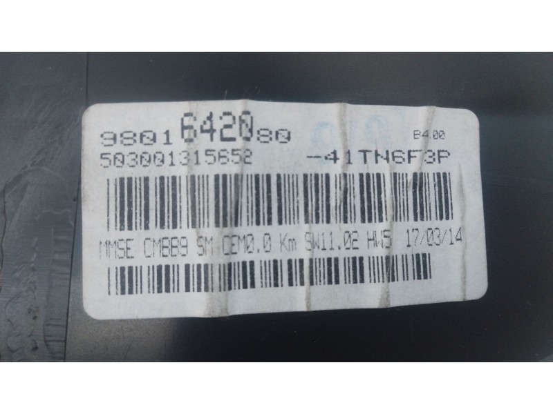 Recambio de cuadro instrumentos para fiat scudo autobús (270_, 272_) 2.0 d multijet referencia OEM IAM 9801642080  