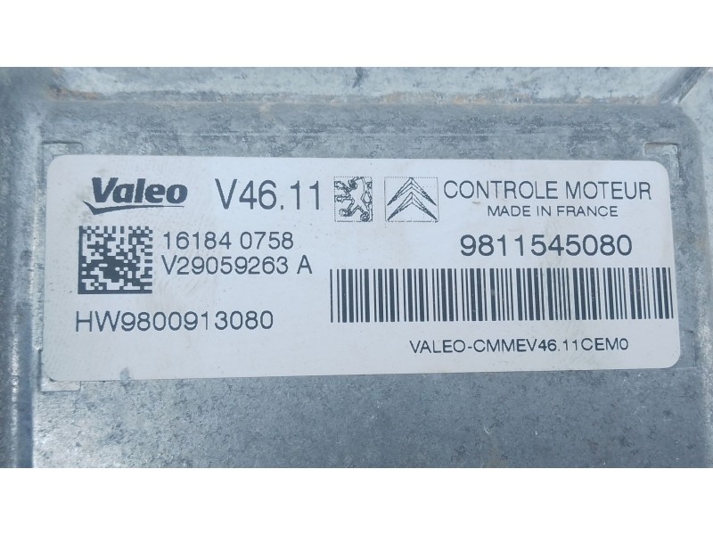 Recambio de centralita motor uce para peugeot 208 i (ca_, cc_) 1.2 vti 82 referencia OEM IAM 9811545080  
