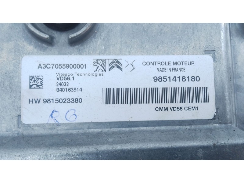 Recambio de centralita motor uce para citroën c3 aircross i (2r_, 2c_) 1.2 puretech 110 (2rhnzb, 2rhnzw, 2rhnpx, 2rhnpj) referen