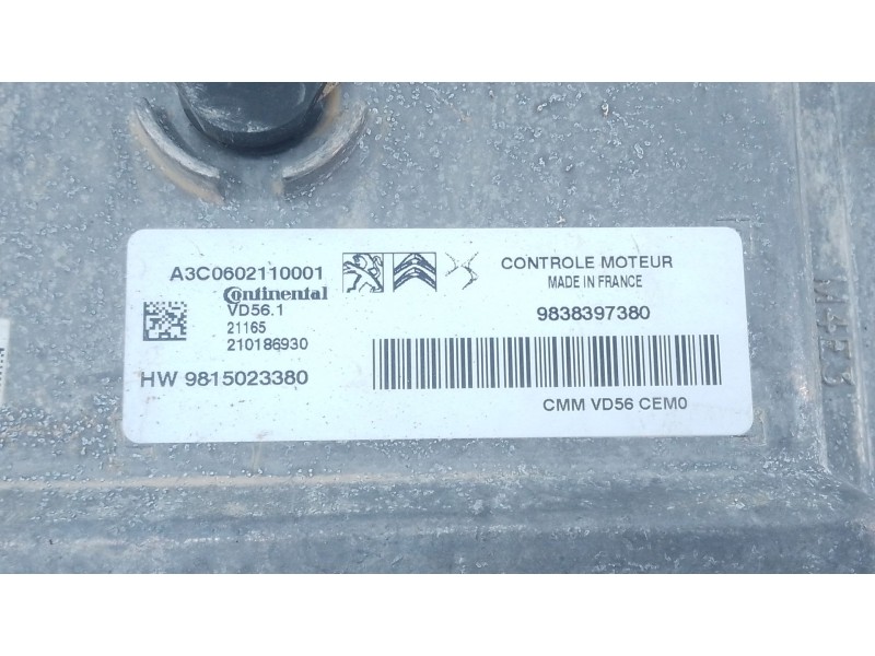 Recambio de centralita motor uce para citroën c3 aircross i (2r_, 2c_) 1.2 puretech 110 (2rhnzb, 2rhnzw, 2rhnpx, 2rhnpj) referen