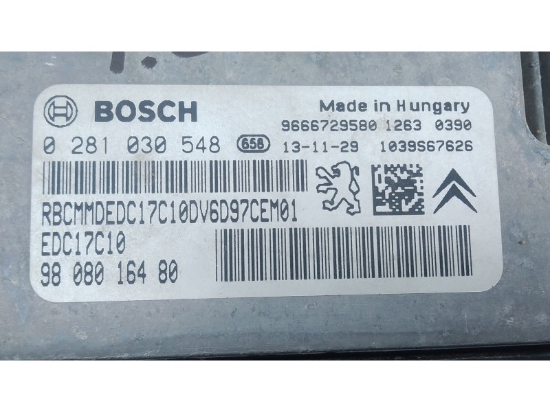 Recambio de centralita motor uce para peugeot 308 ii (lb_, lp_, lw_, lh_, l3_) 1.6 hdi referencia OEM IAM 9808016480 0281030548 