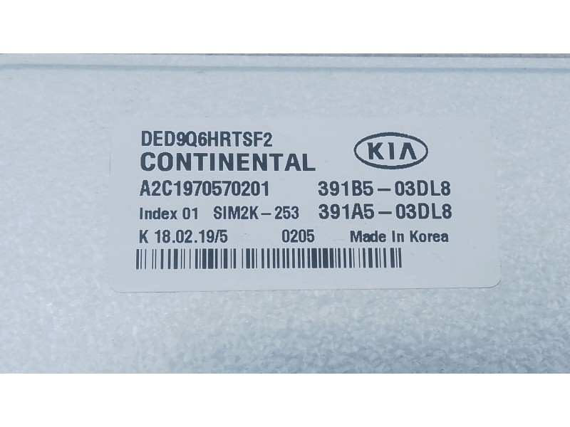 Recambio de centralita motor uce para kia niro i (de) 1.6 gdi hybrid referencia OEM IAM 391B503DL8 391B103DL8 