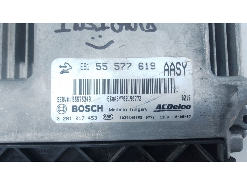 Recambio de centralita motor uce para opel insignia a (g09) 2.0 cdti (68) referencia OEM IAM 55577619 0281017453 