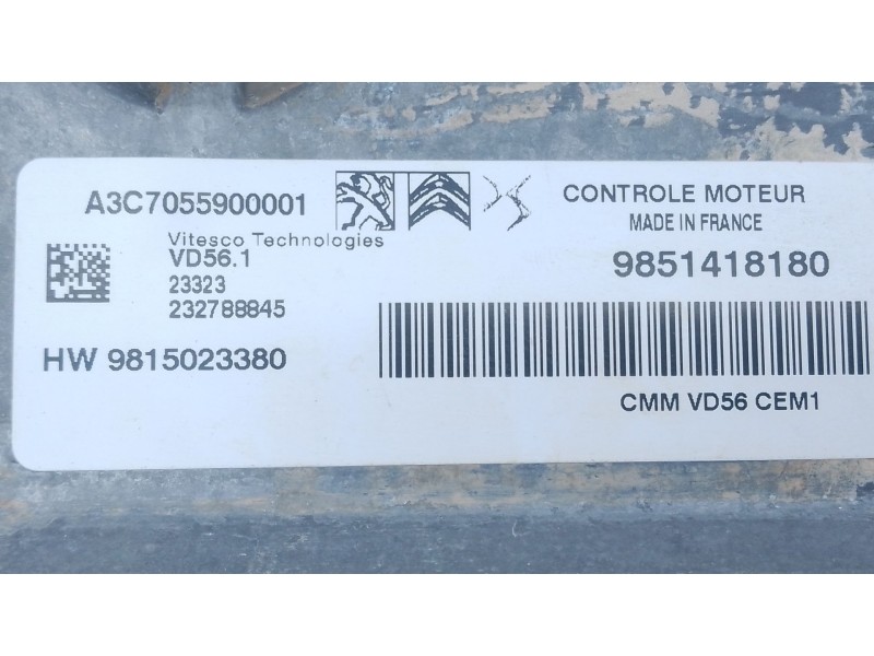 Recambio de centralita motor uce para peugeot 2008 ii (ud_, us_, uy_, uj_, ur_, uc_) 1.2 puretech 130 referencia OEM IAM 9851418