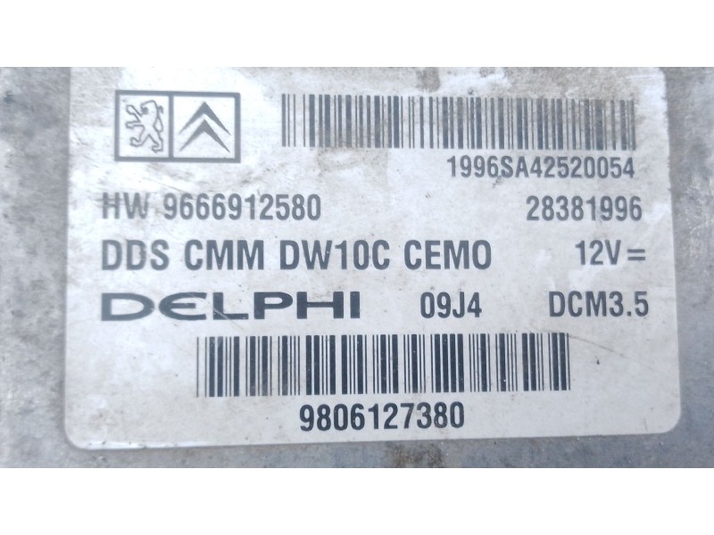 Recambio de centralita motor uce para fiat scudo autobús (270_, 272_) 2.0 d multijet referencia OEM IAM 9806127380 9666912580 