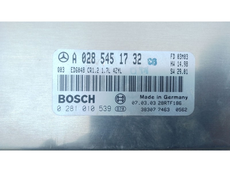 Recambio de centralita motor uce para mercedes-benz vaneo (414) 1.7 cdi (414.700) referencia OEM IAM A0285451732  