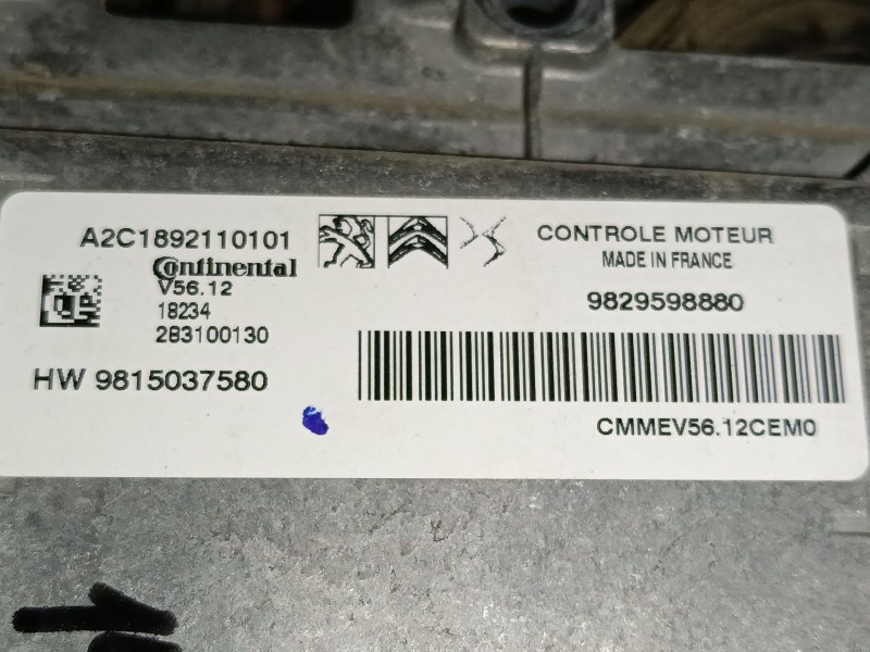 Recambio de centralita motor uce para peugeot 2008 i (cu_) 1.2 vti referencia OEM IAM 9829598880 A2C1892110101 