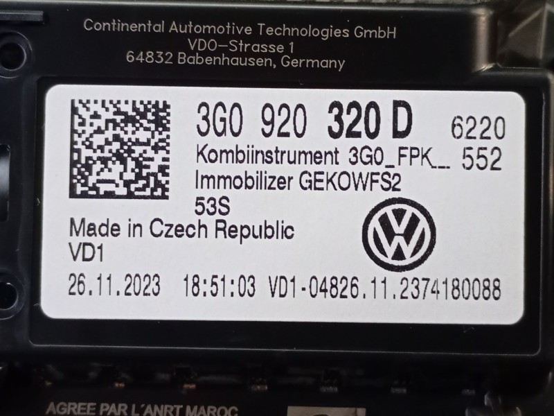 Recambio de cuadro instrumentos para volkswagen tiguan (ad1, ax1) 2.0 tdi referencia OEM IAM 3G0920320D  