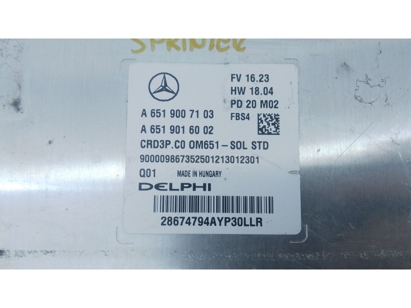Recambio de centralita motor uce para mercedes-benz sprinter 3,5-t furgoneta (b907, b910) 314 cdi rwd (907.631, 907.633, 907.635