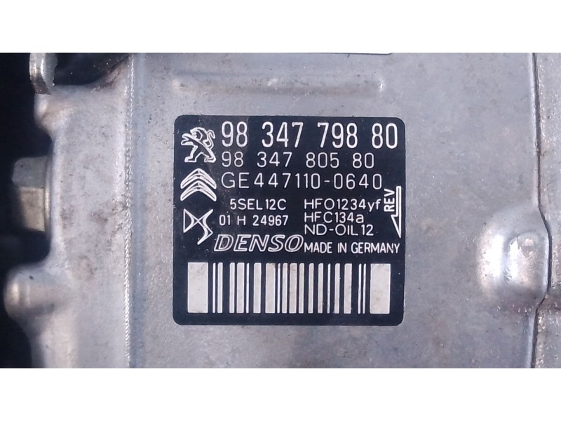 Recambio de compresor aire acondicionado para citroën c3 aircross i (2r_, 2c_) 1.2 puretech 110 (2rhnzb, 2rhnzw, 2rhnpx, 2rhnpj)