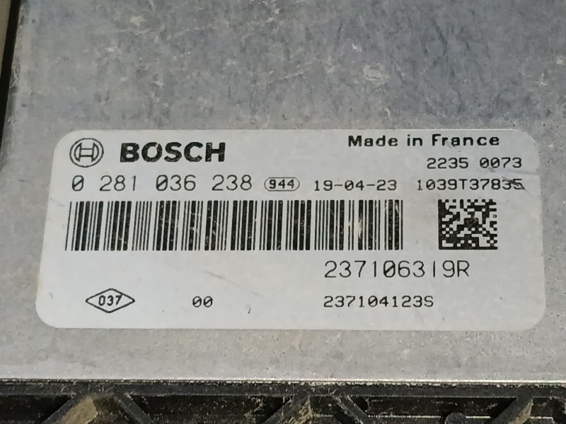 Recambio de centralita motor uce para renault clio iv (bh_) 1.5 dci 90 referencia OEM IAM 237106319R 0281036238 