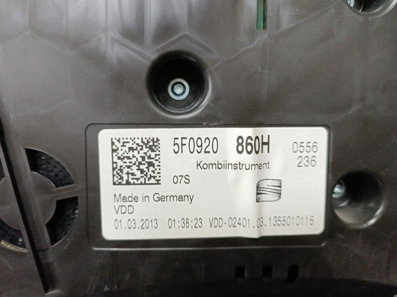 Recambio de cuadro instrumentos para seat leon (5f1) 1.2 tsi referencia OEM IAM 5F0920860H  