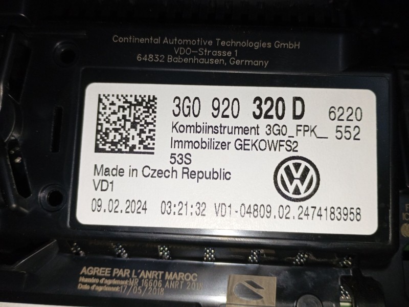 Recambio de cuadro instrumentos para volkswagen tiguan (ad1, ax1) 1.5 tsi referencia OEM IAM 3G0920320D  