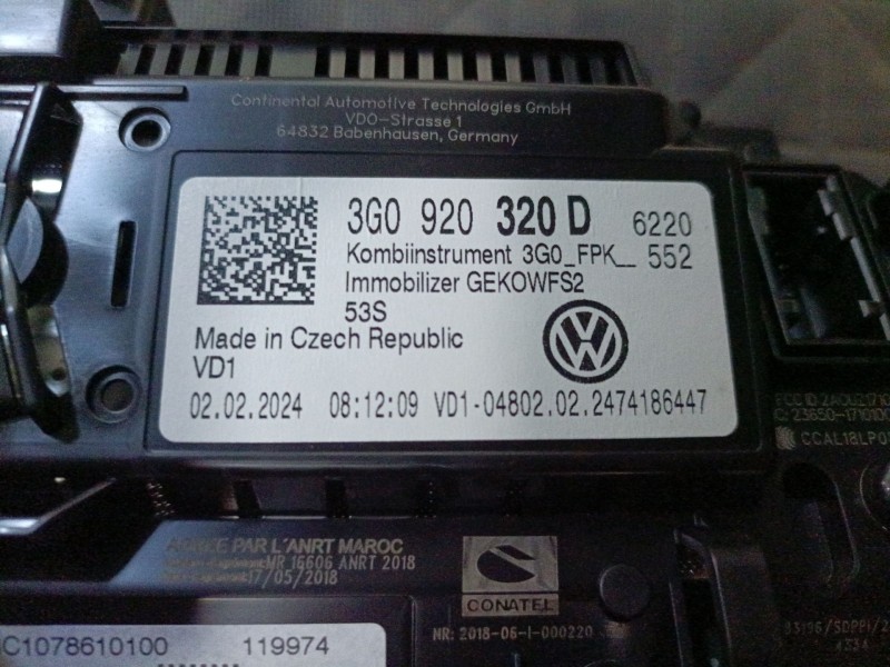 Recambio de cuadro instrumentos para volkswagen tiguan (ad1, ax1) 2.0 tdi referencia OEM IAM 3G0920320D  