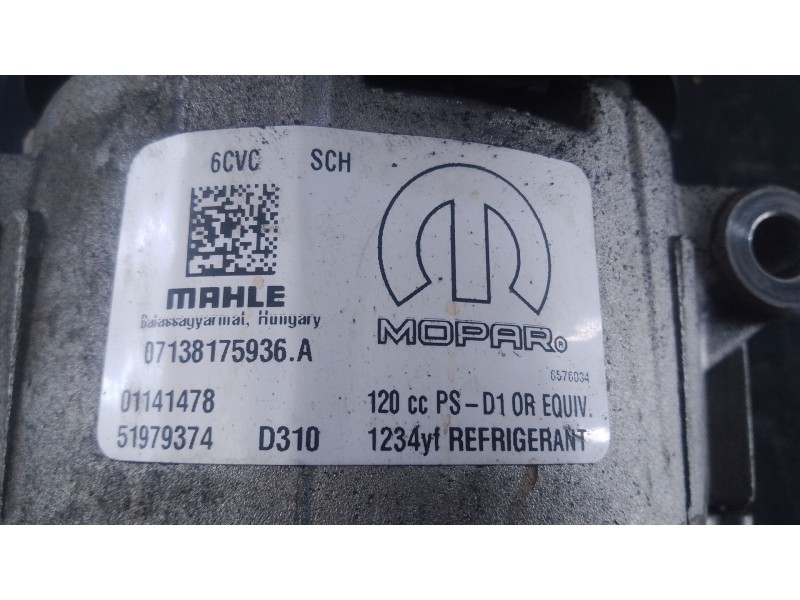 Recambio de compresor aire acondicionado para jeep compass (mp, m6, mv, m7) 1.4 multiair referencia OEM IAM   