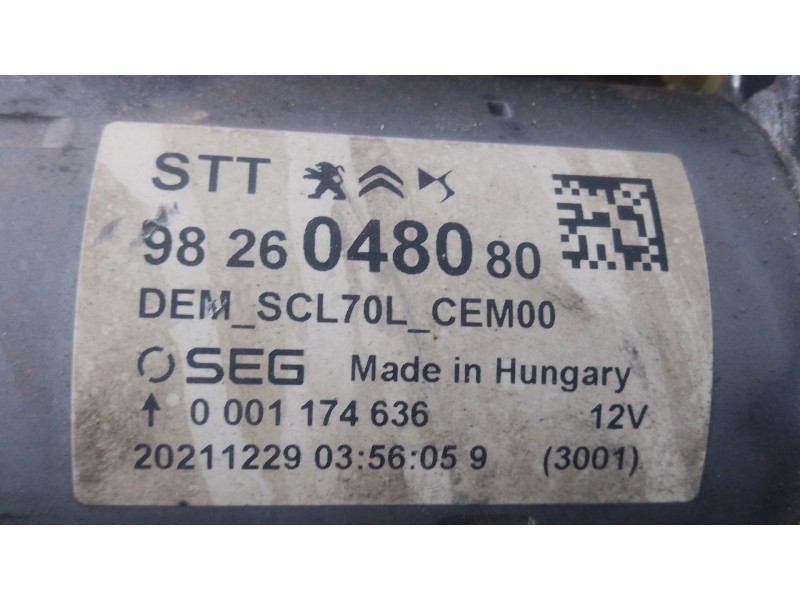 Recambio de motor arranque para peugeot boxer furgoneta 2.2 bluehdi 120 referencia OEM IAM   