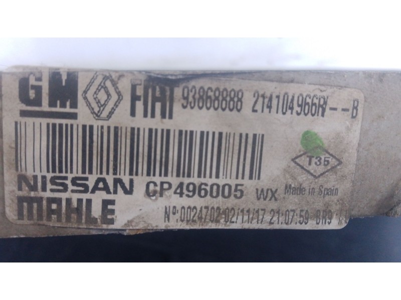 Recambio de radiador agua para fiat talento autobús (296_) 1.6 d referencia OEM IAM   