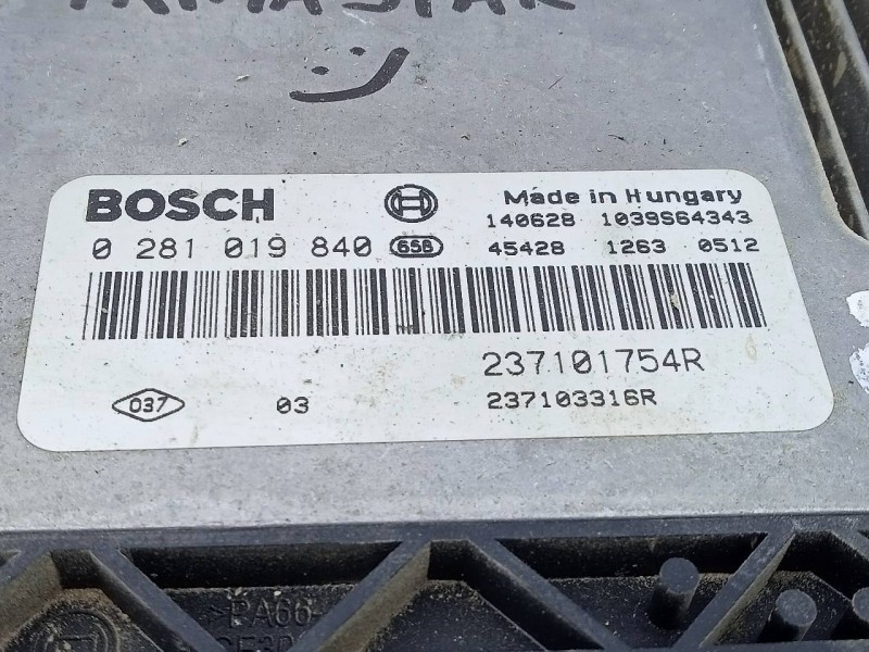 Recambio de centralita motor uce para nissan primastar (x..) kasten l1h1 2.7t referencia OEM IAM 237101754R 0281019840 E3-B4-23-