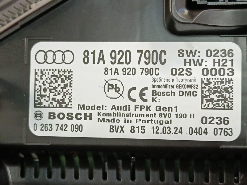 Recambio de cuadro instrumentos para audi q2 (gab, gag) 30 tdi referencia OEM IAM 81A920790C  