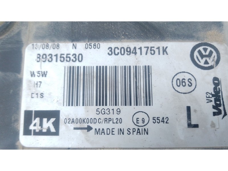 Recambio de faro izquierdo para volkswagen passat b6 (3c2) 2.0 tdi referencia OEM IAM   