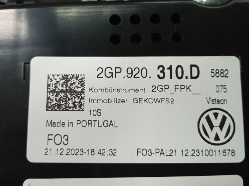 Recambio de cuadro instrumentos para volkswagen t-cross (c11, d31) 1.0 tsi referencia OEM IAM 2GP920310D  