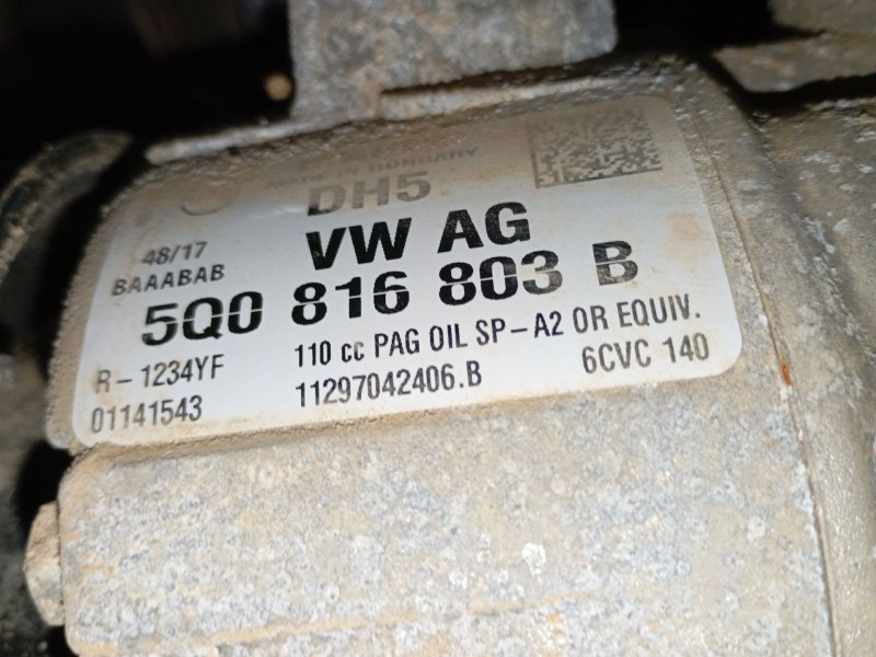 Recambio de compresor aire acondicionado para seat leon st (5f8) 1.4 tgi referencia OEM IAM 5Q0816803B  