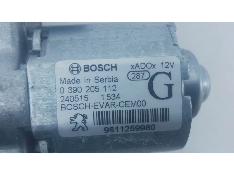 Recambio de motor limpia trasero para citroën c3 iii (sx) 1.5 bluehdi 100 (sxyhyp, sxyhtu) referencia OEM IAM 9811259980 0390205