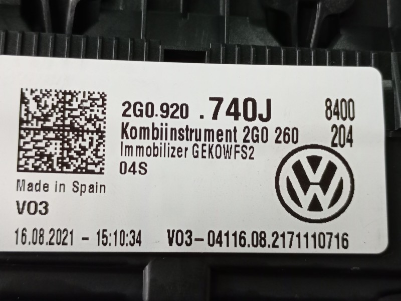 Recambio de cuadro instrumentos para volkswagen t-cross (c11, d31) 1.0 tsi referencia OEM IAM 2G0920740J  