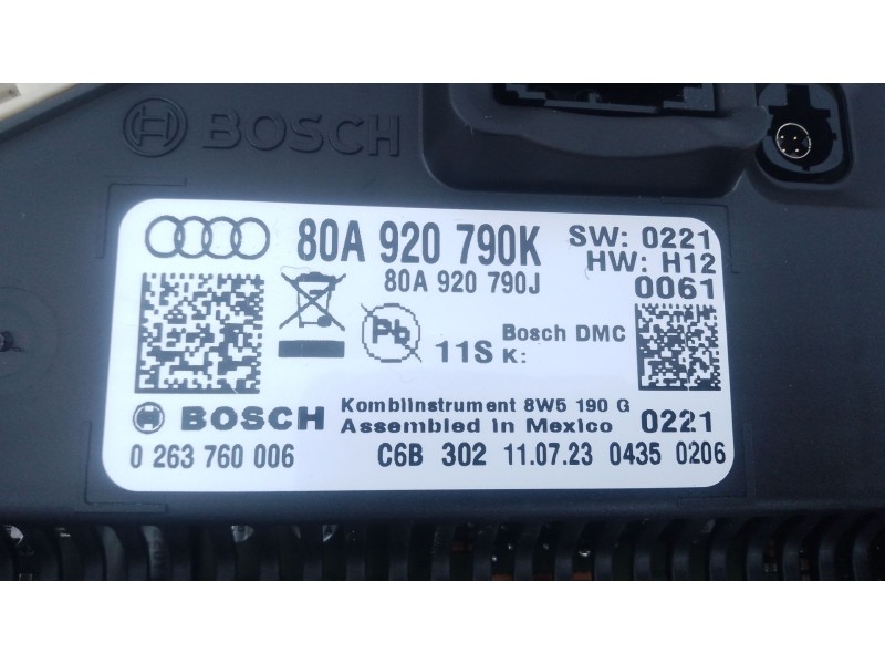 Recambio de cuadro instrumentos para audi q5 (fyb, fyg) 55 tfsi e quattro referencia OEM IAM 80A920790K 0263760006 