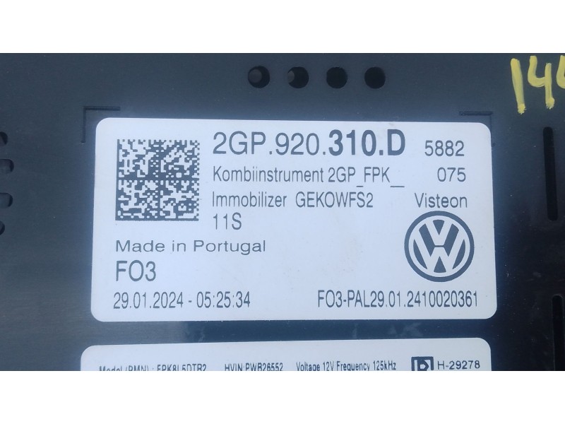 Recambio de cuadro instrumentos para volkswagen t-cross (c11, d31) 1.0 tsi referencia OEM IAM 2GP920310D  