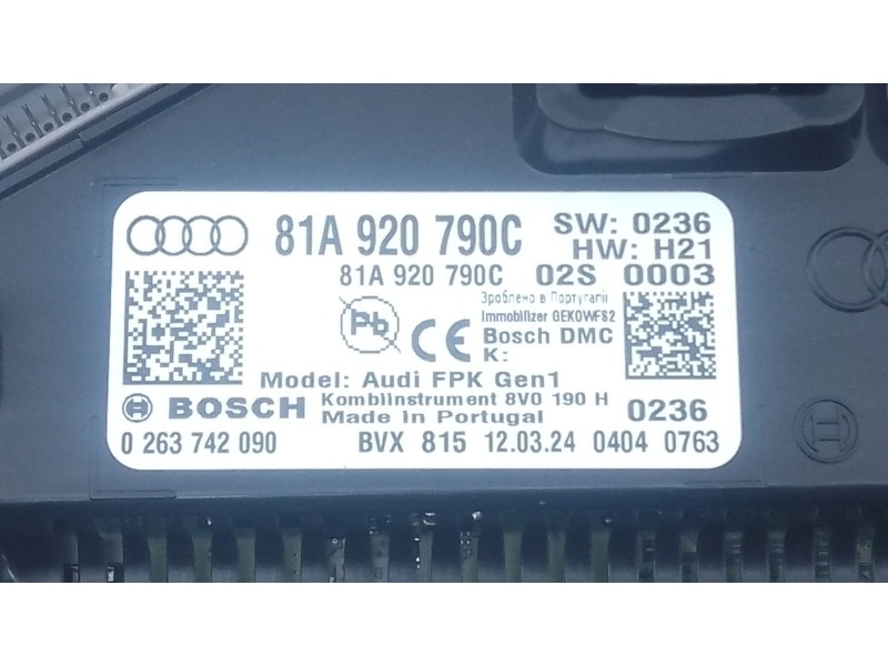 Recambio de cuadro instrumentos para audi q2 (gab, gag) 30 tdi referencia OEM IAM 81A920790C  