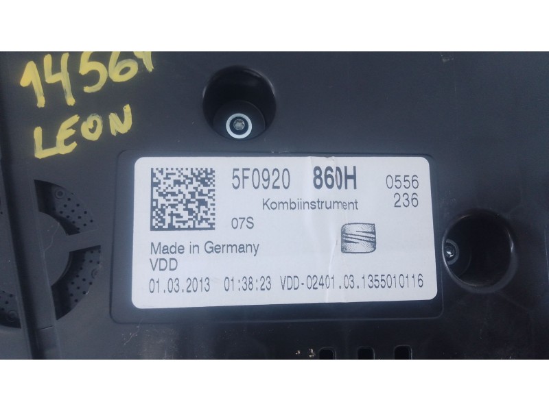 Recambio de cuadro instrumentos para seat leon (5f1) 1.2 tsi referencia OEM IAM 5F0920860H  