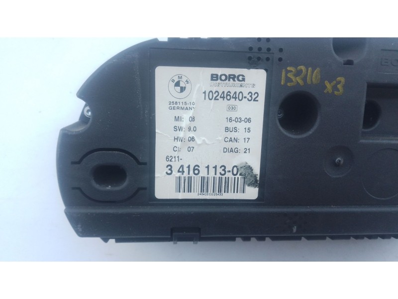 Recambio de cuadro instrumentos para bmw x3 (e83) 2.0 d referencia OEM IAM 341611302 102464032 